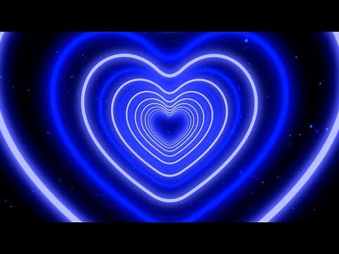 Abstract Neon Background Video💙Blue Heart Background | Background For Valentines Day