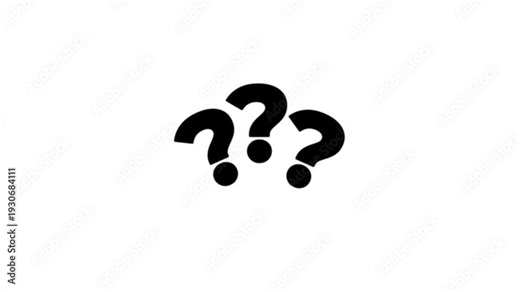 Question mark icon animation 4K video. Stock video with a concept of confusion.