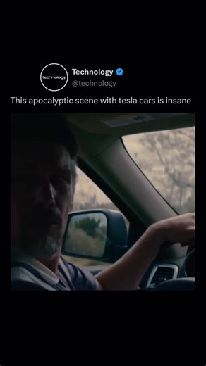 Technology on Instagram: "In Leave the World Behind, one of the most striking scenes shows a fleet of driverless Teslas silently piling up on a road, crashing into each other one by one. The cars, moving with eerie precision, create a mechanical traffic jam with no drivers in sight. The surreal moment highlights the film’s theme of technological systems spiraling out of control, turning something meant to represent progress into a quiet symbol of collapse. #movie #film #technology #explore #cars