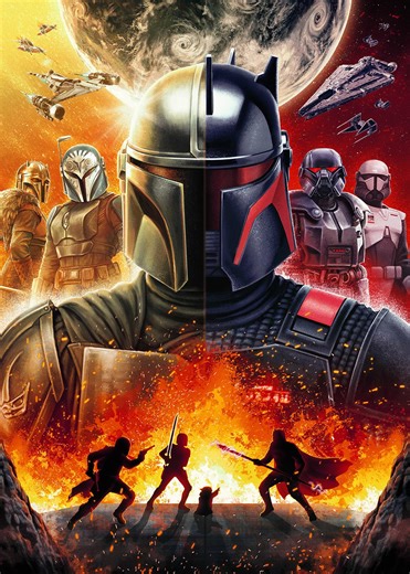 'Tribute to the Mandalorian' Poster, picture, metal print, paint by Star Wars | Displate