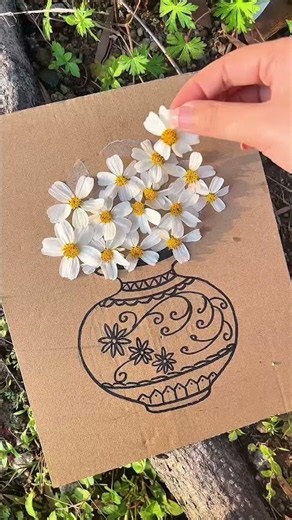 Simple handmade painting _ Beautiful 3D flower decorative painting #diy #craft