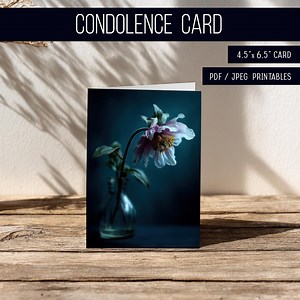 Condolence Card "the Last Flower", Printable, JPG/PDF File, Instant Download - Etsy