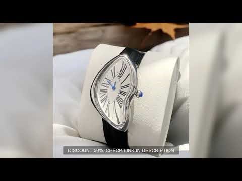 Medieval alien watches melt and twist y2k alien ladies and men Leather strap fashion advanced ins ni