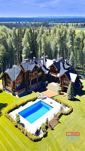 Amazing Log Cabin with Pool | Watch Till The End #logcabin #perfect #pool | Tiny Living Universe