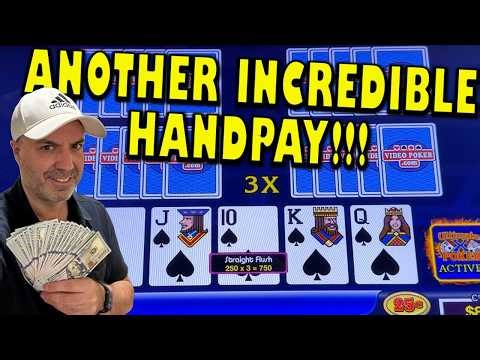 Incredible HANDPAY Again!! Video Poker #casino #casinogames #poker #videopoker #gambling #jackpot