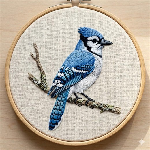Blue Jay Bird Hand Embroidery Pattern, Blue Jay on Branch Embroidery Design, Bird Embroidery Art Template, Digital Download - Etsy