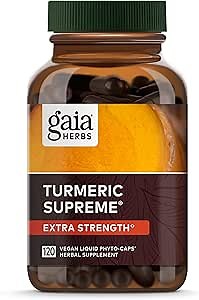 Gaia Herbs Turmeric Supreme Extra Strength - Supports Occasional Discomfort from Normal Wear & Tear* - with Turmeric Curcumin & Black Pepper - 120 Vegan Liquid Phyto-Caps (Up to 120 Servings)