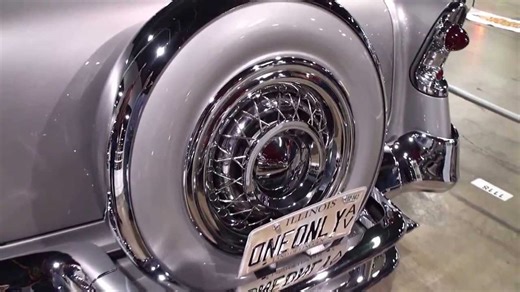 A one-of-a-kind 1956 Chevy Bel Air convertible up close