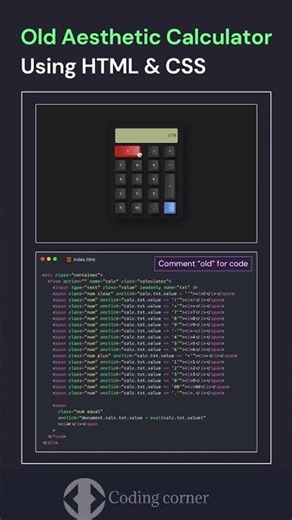 old aesthetic calculator using HTML CSS JavaScript #coding #webdesign #viral #shorts
