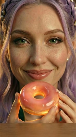 Glowy Donut ASMR 🍩✨ (Glow-Through Bite)