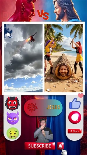 😇 Jesus VS Satan 👿, Jesus Hugged The Girls 🙏 ❤️✨ #jesus #deus #god #shorts