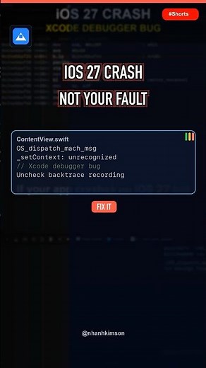 iOS 27 Xcode Crash Fix #Shorts