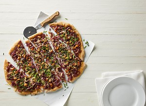 Whole-Wheat Pizza with Gruyère, Pancetta, and Caramelized Onions