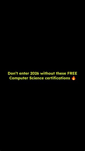 Tishant Agrawal on Instagram: "🤯 Every tech student should complete these 100% FREE certifications before 2026! 🎓💻 These courses come with official certificates that boost your resume, portfolio & placement chances instantly 🚀 Want the full list + direct links? Just follow and comment “CERTIFY” and I’ll send everything in your DM! 📩 #FreeCertifications #TechStudents #Career2026 #AIML #DataScience #WebDevelopment #SkillUp #PlutoStack"