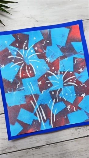 Kidscraftbarn on Instagram: "Painting with tissue paper 🖌️ if you’d like detailed directions, comment the word “firework” & I’ll message them to you! Follow @kidscraftbarn for more crafts & fun 💕 #crafts #fireworks #forthofjuly #easycrafts"