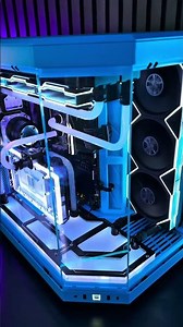 Blue liquid cooling pc build #BuildXPC