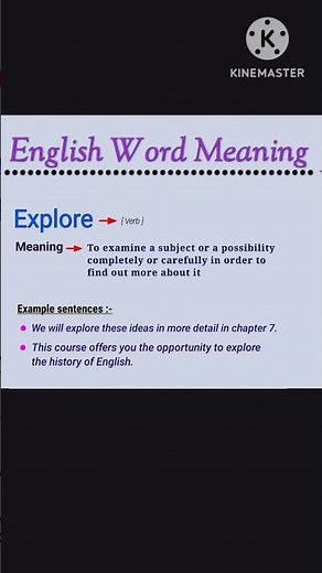Explore meaning and sentence #english #vocabulary
