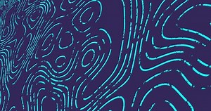Animation of moving white shapes and spots on purple background. Social media and digital interface concept digitally generated video.
