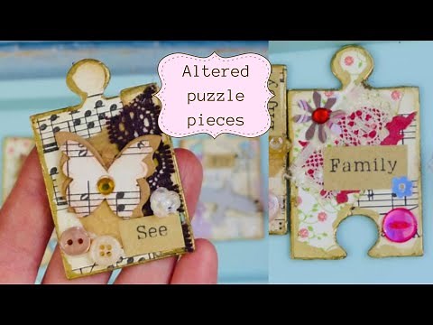 Making altered puzzle pieces for junk journals