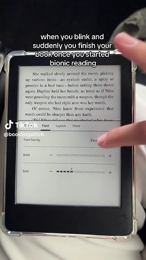 refer to @Pat ✨ for the bionic reading font set up. thanks for helping me reach my goals 🫡 and why is there suddenly a filter on this vid #booktok #booktokmalaysia #bionicreading #kindle