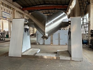 [Hot Item] Factory Sale Stainless Steel V Type Mixer Dry Powder Spice Milk Powder Mixing Machine
