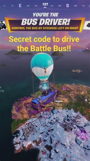 Secret code to drive the Battle Bus..it actually worked!! #fortnite #battlebus #fyp