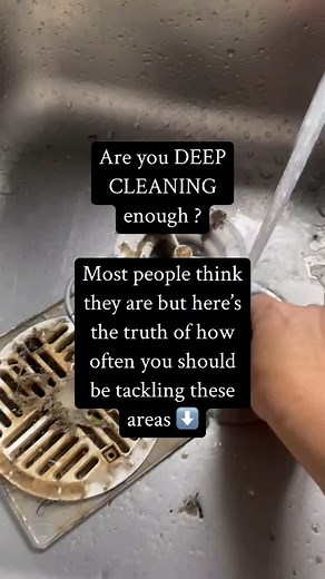 Save this for later � �Monthly �Kitchen: Wipe down and sanitize the fridge Deep clean the sink and taps (remove limescale). Degrease and clean cooker hoods and filters. Descale coffee machines and kettles. �Bathroom: Scrub grout lines and tiles. Clean the showerhead (descale if needed). Sanitize bins. �Living Spaces: Dust and wipe skirting boards. Deep clean sofas and chairs (vacuum underneath cushions). Wash throws, cushion covers, and blankets. �Bedrooms: Wash mattress protectors and pillow pr