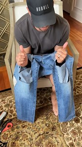 39K views · 211 reactions | New Fashion Trend is taking over!  Man creates a new type of pants. This DIY fashion hack is both quick and easy. Your family would get a laugh out of it during their next craft day. This original video was produced by Rick Lax Productions and Jordan Flom. | Creative Crafting | Facebook