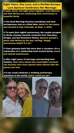 Eight Years, One Love, and a Sicilian Escape: Lara Spencer Celebrates Her Marriage #shorts