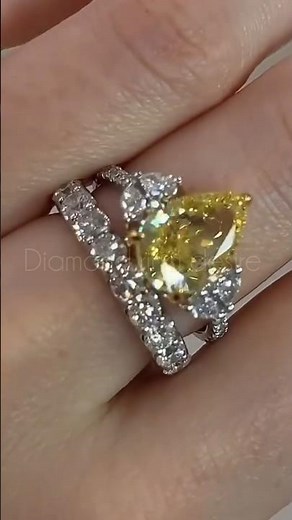 Luxury Yellow Diamond Engagement Ring 💛💍 | Trillion Cut Diamond Ring | Wedding Ring Ideas 2026