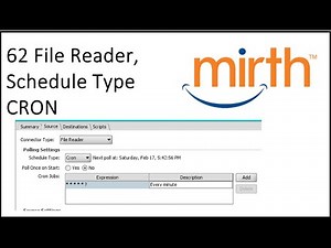 62 Mirth Connect File Reader ,Schedule Type CRON, Multiple CRON Timing examples explained