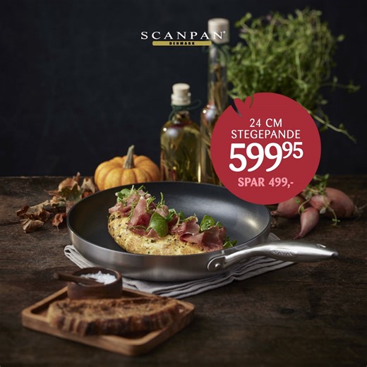 🍳 Din nye favorit i køkkenet – spar 45% 🍳 Sig farvel til fastbrændt mad og besværlig opvask! Stegepanden fra Scanpan har alt det, du har brug for: Non-stick belægning, der gør madlavningen nem, og et solidt design, der ligger godt i hånden 🤩 Find linket til stegepanden i kommentarfeltet 👇 | Kop & Kande