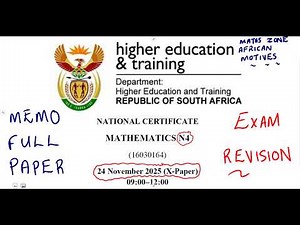 Mathematics N4 November 2025 Memo - Full Paper ‪@mathszoneafricanmotives‬