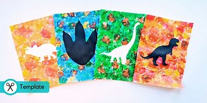 Dinosaur Silhouette Printing Art | Dinosaur Crafts