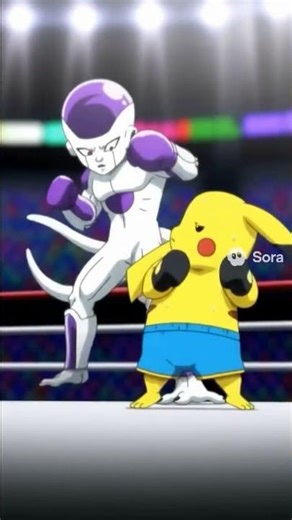 pikachu vs friza sucks at boxing .#sora2 #pikachu #frieza #pokemon #dragonballz #goku #anime