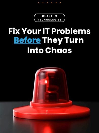What would life look like if your tech problems were solved before you even noticed them? No surprise crashes in the middle of a deadline. No frantic calls when e-mail stops working. No lost hours waiting for someone to fix what already went wrong. With Quantum Technologies, issues are caught early and fixed fast, often before your team even knows they exist. That means smoother days, more productive teams and less stress for everyone. IT should not be about putting out fires. It should be about