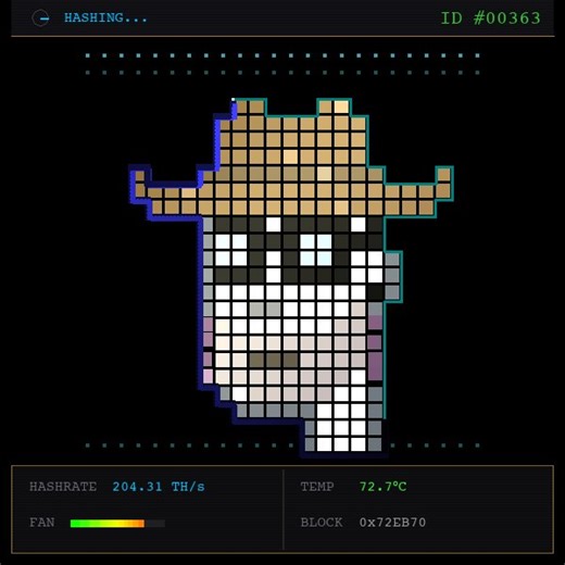 In the next few days I’ll start reworking the mining version. Right now we just have GIF animation there, but we can implement a real hash rating for every NFT and display it directly on the NFT itself. That way it won’t just be a simulation anymore - it’ll actually show the hash rate of each one.I’ll think through how to do it right so we don’t break the rarity.