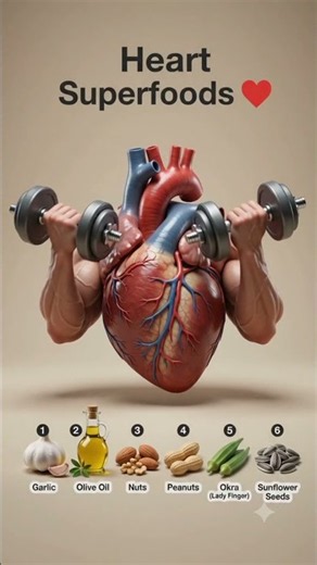 Top 6 Heart Superfoods ❤️ | Best Foods for a Healthy Heart | Heart Health Tips #hearthealth #reel