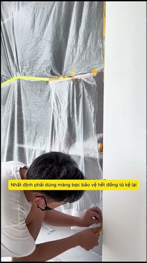 Ngày 6:Lớp sơn latex trên trần, ai cũng nói phun sơn là không tốt, nhưng tôi thấy không có vấn đề gì