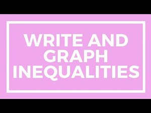 Chapter 8, Lesson 6 - Write and Graph Inequalities