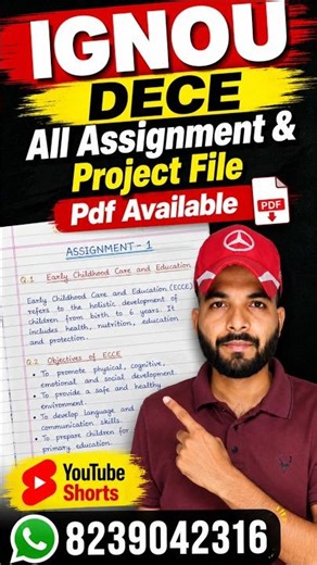 IGNOU DECE All Assignment & Project File PDF Available || Handwritten Solved Assignment 2026 ||