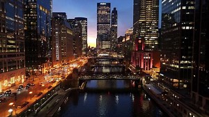 Incredible Chicago Skyline at Chicago Illinois in United States . Awesome Background.