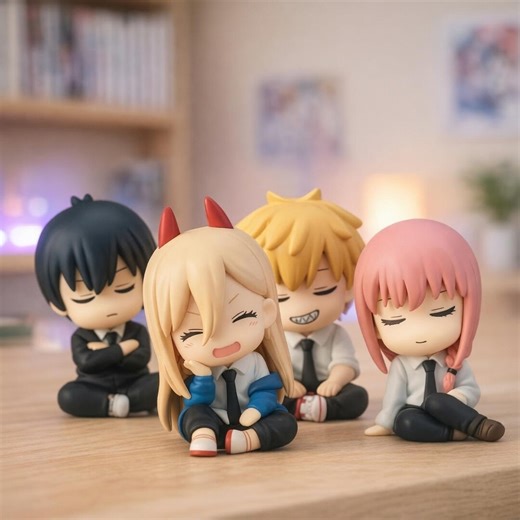 Chainsaw Man Sleep Style Chibi Figure Set, Denji, Power, Makima, Aki Hayakawa Anime Gashapon PVC Figurine, Cute Decor, Manga Collector Gift - Etsy
