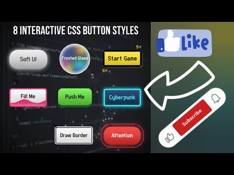 8 Interactive Button Style Using HTML, CSS & JS