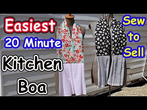Sew to Sell Kitchen Boa Scarf Easy & quick design Learn how to sew Apron Towel Boa for beginners
