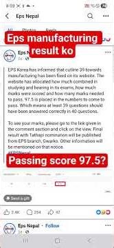 eps manufacturing result ma passing score ? #studentvisa #epsresults #epsnepal