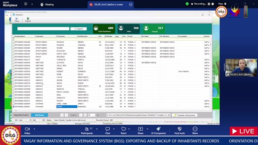 10th KX ENGAGEMENT || ORIENTATION ON THE BARANGAY INFORMATION AND GOVERNANCE SYSTEM (BIGS): EXPORTING AND BACKUP OF INHABITANTS RECORDS To ensure data integrity, continuity, and efficient barangay records management, DILG Zamboanga Sibugay through its KX Initiative convenes Barangay Secretaries for an orientation on the Barangay Information and Governance System (BIGS), focusing on proper exporting and backup of inhabitants’ records. This engagement aims to strengthen barangays’ capacities in sa