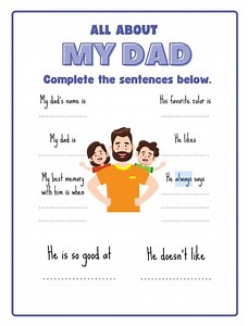 Father’s Day Worksheets for Kids | Printable Father’s Day Activities | Dad Writing Pages | Instant Download - Etsy Canada