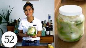 White kimchi (or baek kimchi) is the non-spicy, lesser-known sibling of Korea’s most famous food product. If you’re into the funk and the fermentation of red kimchi, but not the heat, try this refreshing variety, which features Esther Choi’s secret ingredient: lemon/lime seltzer. Recipe here: https://f52.co/3vYJgfo | Food52