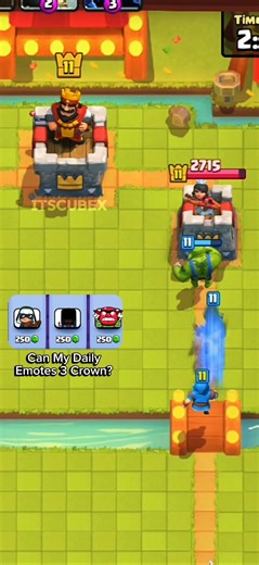 Can My Daily Emotes 3 Crown? #clashroyale #emote #dancetiktok #goblincage #bandit #wizard #meta
